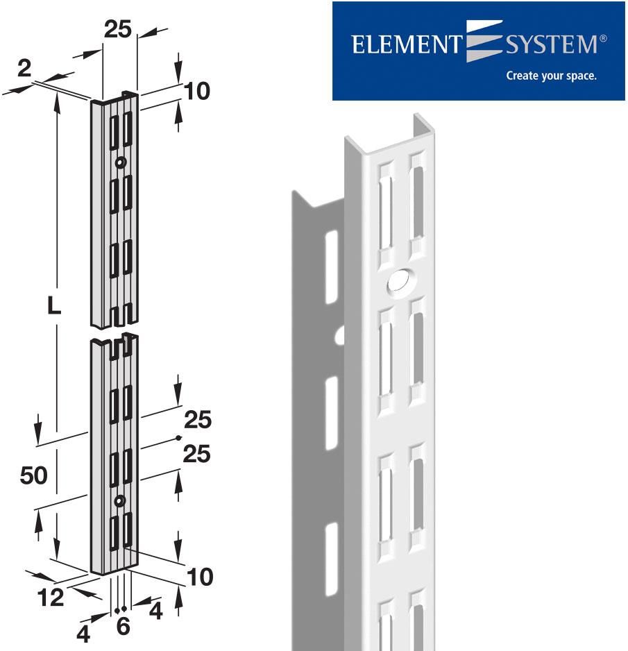 Element System Regał Metalowy Listwa Pod Wspornik Półki U 50Biała 5391000