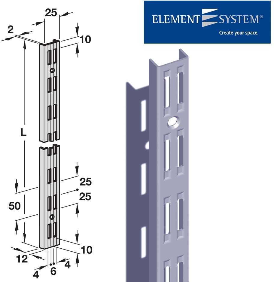 Element System Listwa Do Regał Metalowy Pod Wspornik U 100Srebrna 4869000