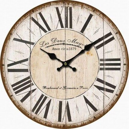 4Home Drewniany Zegar Ścienny Les Deux 34Cm (692945)