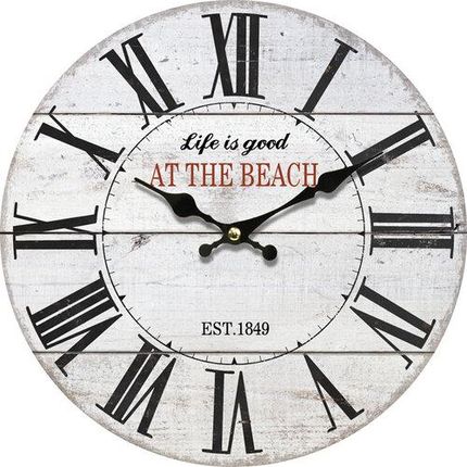4Home Drewniany Zegar Ścienny At The Beach 34Cm (692957)
