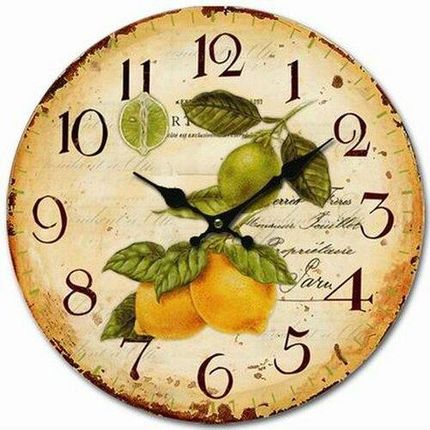 4Home Drewniany Zegar Ścienny Vintage Lemons 34Cm (692931)