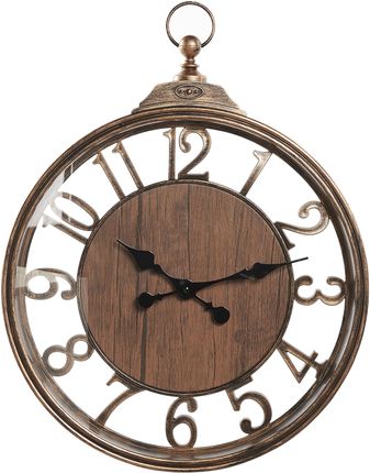 Beliani Tradycyjny Zegar Wiszący Dekoracja Z Numerami Plastikowy 52Cm Brązowy Alcoba (324851)