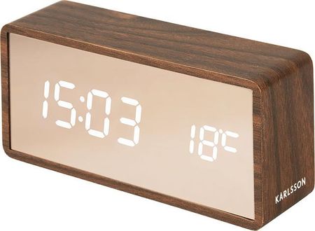 Karlsson Zegar I Budzik Copper Mirror Led Wood Ciemnobrązowy (Ka5878Dw)