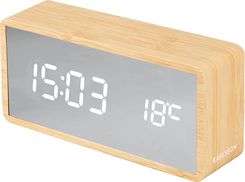 Karlsson Zegar I Budzik Silver Mirror Led Wood W Kolorze Jasnego Drewna (Ka5879Wd)