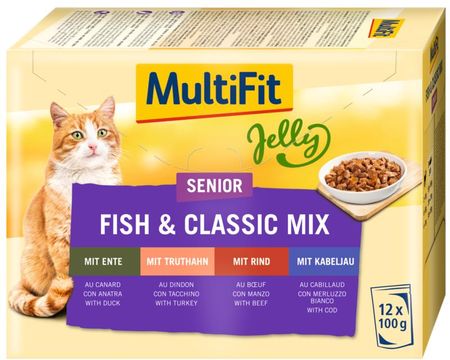 Multifit Senior Jelly Fish & Classic Mix 12X100g