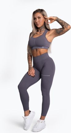 Gym Glamour Legginsy Treningowe Damskie Push Up Szare 400