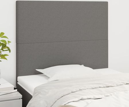 Vidaxl Zagłówki Do Łóżka 2 Szt. Ciemnoszary 100X5X78 88 Cm Tkanina 3116043