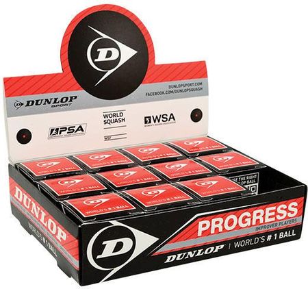 Dunlop Piłki Do Squasha Progress 12szt. Czarny
