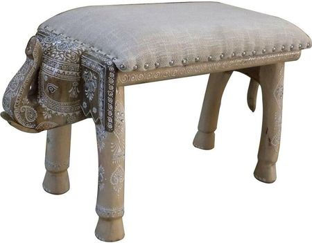 Dkd Home Decor Taboret Słoń Poliester Drewno Mango 65X31,7X38 Cm 552432