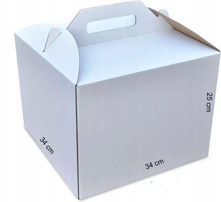 Pudełko karton na tort 34x34x25cm białe wysokie