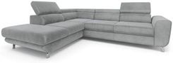 Beso Sofa Narożna Rozkładana Mario Jasno Szara Na Srebrnych Nóżkach 9407