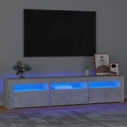 vidaXL Szafka Pod Tv Z Oświetleniem Led Szarość Betonu 180X35X40 Cm 3152757