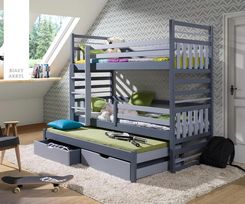 Meblobed Łóżko Piętrowe Lomami 180X80 Białe Hipolit-Biale-Akryl