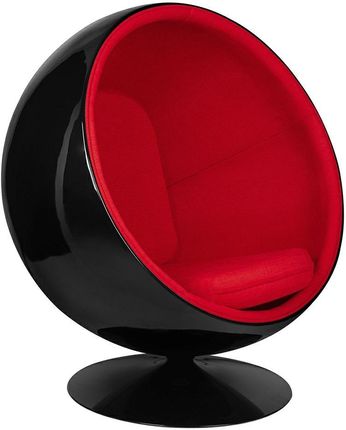 Fotel BALL BLACK czerwony / czarny / nowoczesny / wyjątkowy /z wygłuszeniem