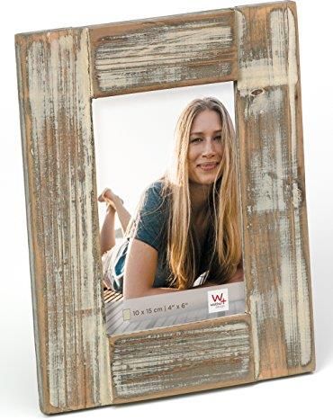 Walther Design Longford Cornice In Legno 15x20 Cm - Colore Marrone, Profilo Ruvido, Stile Country, Per Foto E Quadri