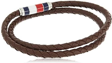 TOMMY HILFIGER CASUAL CORE MĘSKA BRANSOLETKA SKÓRZANA, STAL NIERDZEWNA 19 CM, ROZMIAR UNIWERSALNY, STAL NIERDZEWNA; SKÓRA