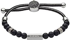 DIESEL DX1151040 BRANSOLETKA, 16,5 CM - 25 CM, CZARNY/SREBRNY