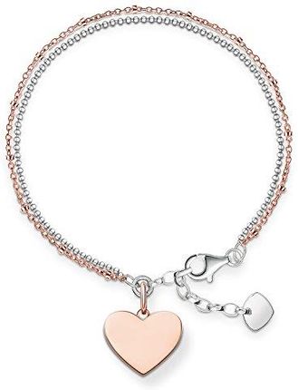 THOMAS SABO DAMSKA BRANSOLETKA LOVE BRIDGE SERCE SREBRO WYSOKIEJ PRÓBY 925, POZŁACANE RÓŻOWYM ZŁOTEM 750, DŁUGOŚĆ OD 16 DO 19,5 CM, LBA0102-415-12-L19