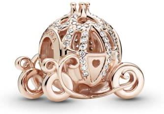 PANDORA DISNEY CINDERELLA BŁYSZCZĄCA KAROCA CHARMS 14-KARATOWY STOP METALU POZŁACANY RÓŻOWYM ZŁOTEM 11 X 13 X 14,4 MM (GŁ. /WYS./SZER.)