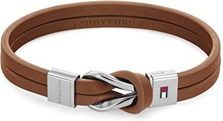 TOMMY HILFIGER BIŻUTERIA MĘSKA SKÓRZANA BRANSOLETKA BRĄZOWA - 2790441, JEDEN ROZMIAR, SKÓRA, BEZ KAMIENI SZLACHETNYCH