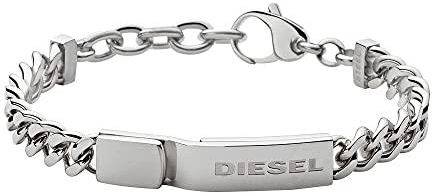 DIESEL SDL0249 BRANSOLETKA, 18 - 19.5 CM, STALOWY