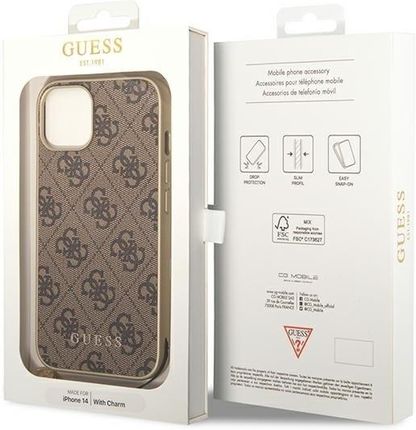 GUESS ORYGINALNE ETUI 4G CHARMS COLLECTION HARDCASE GUHCP14MGF4GBR DO IPHONE 14 PLUS BRĄZOWY - zdjęcie 4