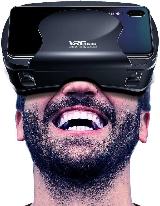 ALOGY Okulary gogle VR VRG PRO 3D wirtualna rzeczywistość na telefon 3.5-7" Czarne