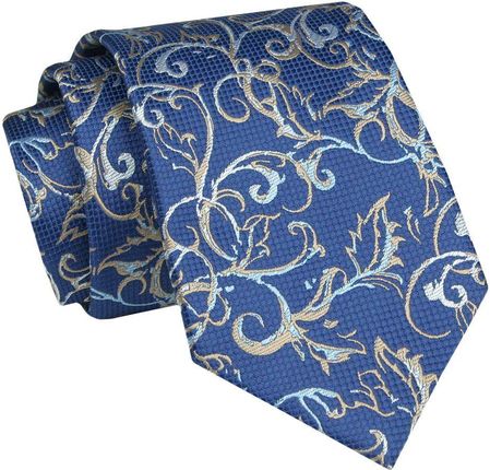 Krawat - ALTIES - Niebieski, Motyw Kwiatowy KRALTS0857