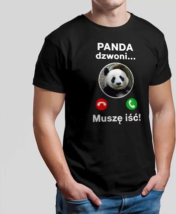 Panda dzwoni, muszę iść - męska koszulka z nadrukiem dla pracownika zoo