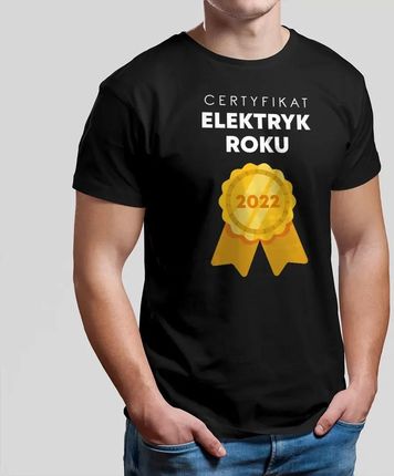 Certyfikat Elektryk Roku 2022 - męska koszulka z nadrukiem dla elektryka