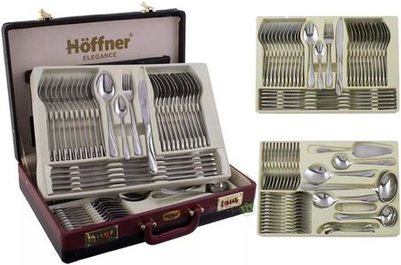 Sztućce w walizce Hoffner HF 6225 połysk 72 elementy zestaw widelce łyżki
