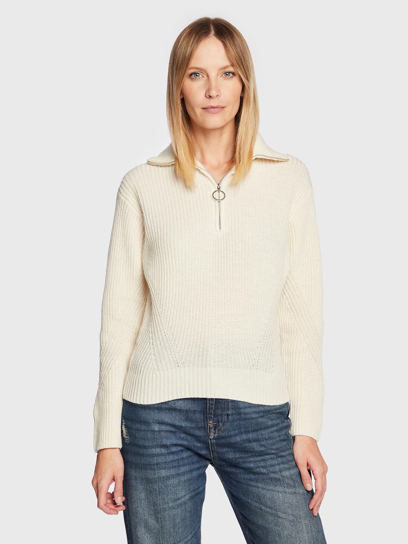Sweter Color United Colors Of Benetton Sweter 1244D300A Écru Slim Fit - Ceny i ...