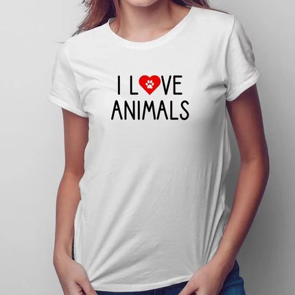 I love animals v2 - damska koszulka na prezent