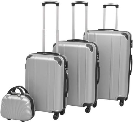 Zestaw walizek na kółkach w kolorze srebrnym, 4 szt.
