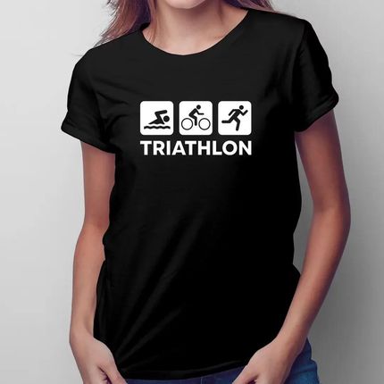 Triathlon - damska koszulka z nadrukiem dla triathlonisty