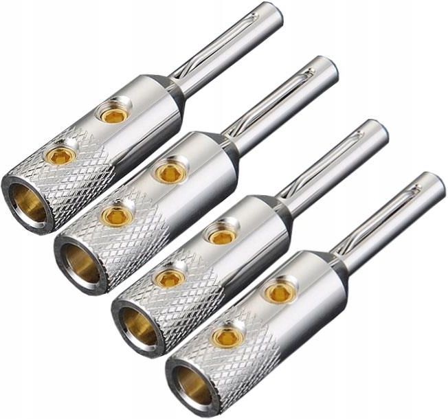 Spine A Banana 4mm Monosaudio In Rame Puro Rodiato – Connettori Di Bloccaggio Per Cavi Altoparlanti HiFi
