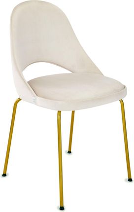 Snap Krzesło Costa Steel Gold Do Salonu Jadalni Tapicerowane Na Metalowych Złotych Nóżkach Beż 6763
