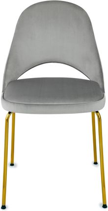 Snap Krzesło Costa Steel Gold Do Salonu Jadalni Tapicerowane Na Metalowych Złotych Nóżkach Szare 6763A