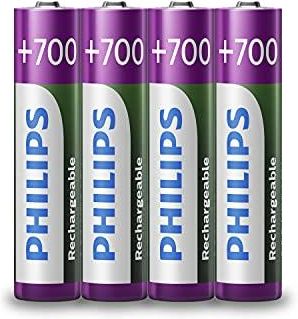 PHILIPS R03B4A70/10 BATERIE AAA DO PONOWNEGO ŁADOWANIA - 4 SZTUKI - 700 MAH - 1,2 V