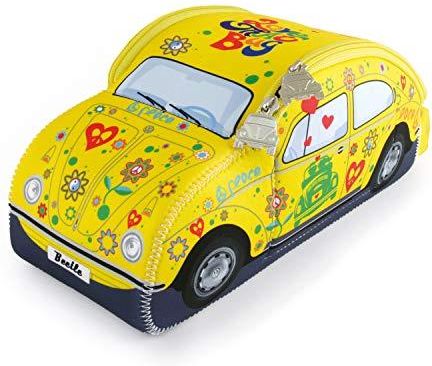 BRISA VW COLLECTION – VOLKSWAGEN NEOPRENOWY UNIWERSALNY KOSMETYK DO MAKIJAŻU, KOSMETYCZKA PODRÓŻNA, APTEKA, WZÓR BEETLE (KWIATOWY/ŻÓŁTY/DUŻY)