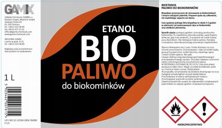 GAMIX GAMIX BIOPALIWO DO KOMINKA PŁYN BIOETANOL 1L 5903462007615 - zdjęcie 2