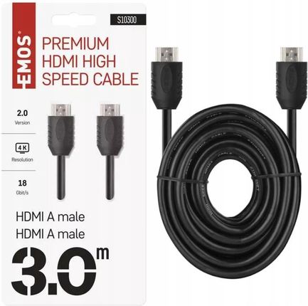 EMOS PRZEWÓD HDMI 2.0 EKRANOWANY WTYK A 3M S10300  (S10300)