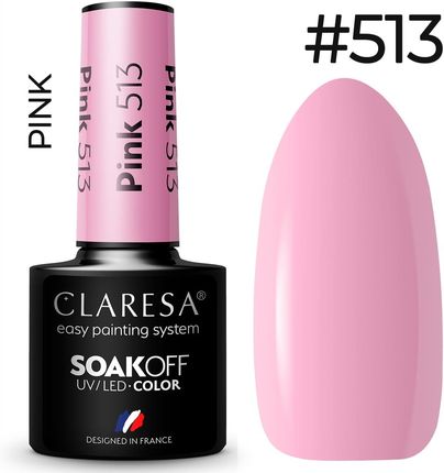 Claresa Lakier Hybrydowy Pink 513 5G +Blaszka