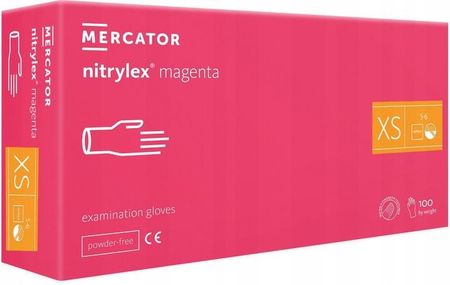 Rękawice Nitrylowe Nitrylex Magenta 100 Szt. 6-XS