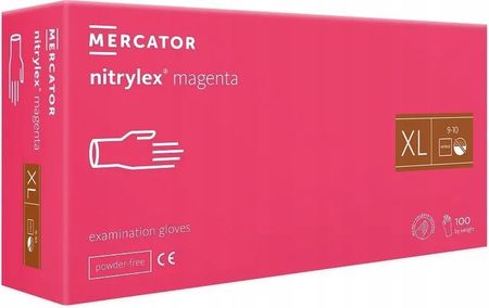 Rękawice Nitrylowe Nitrylex Magenta 100 Szt. 10-XL