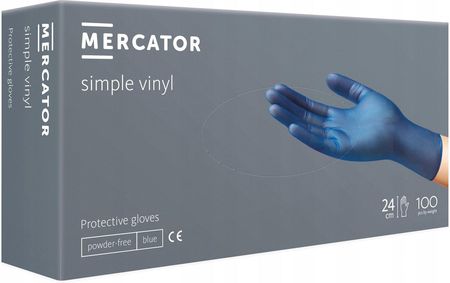Niebieskie rękawiczki winylowe Mercator Vinyl M