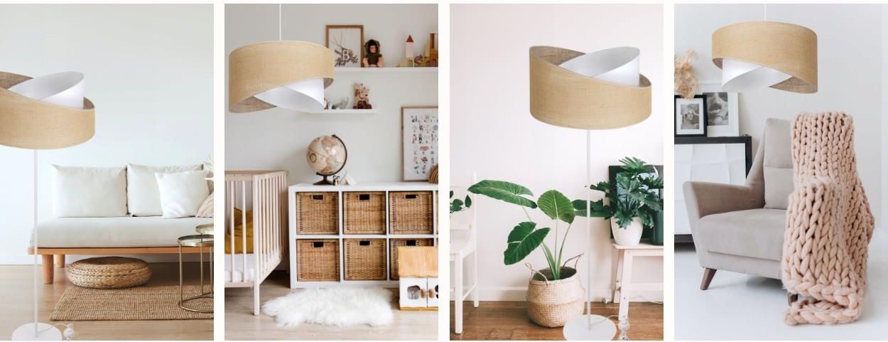 Moonlight Lampa Wisząca Abażur Juta Skos 45Cm Asymetryczna