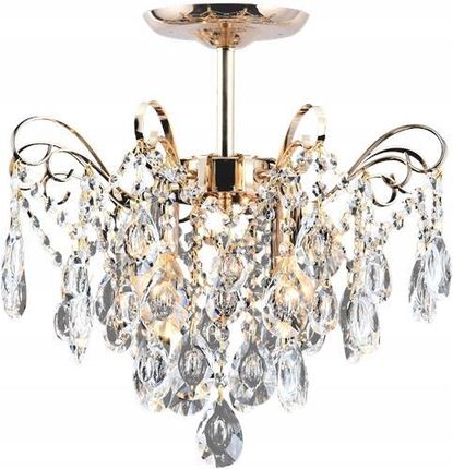 Lampex Żyrandol Glamour Kryształy Złoty Valencja 40X40 Cm (Lpx02174Zlo)