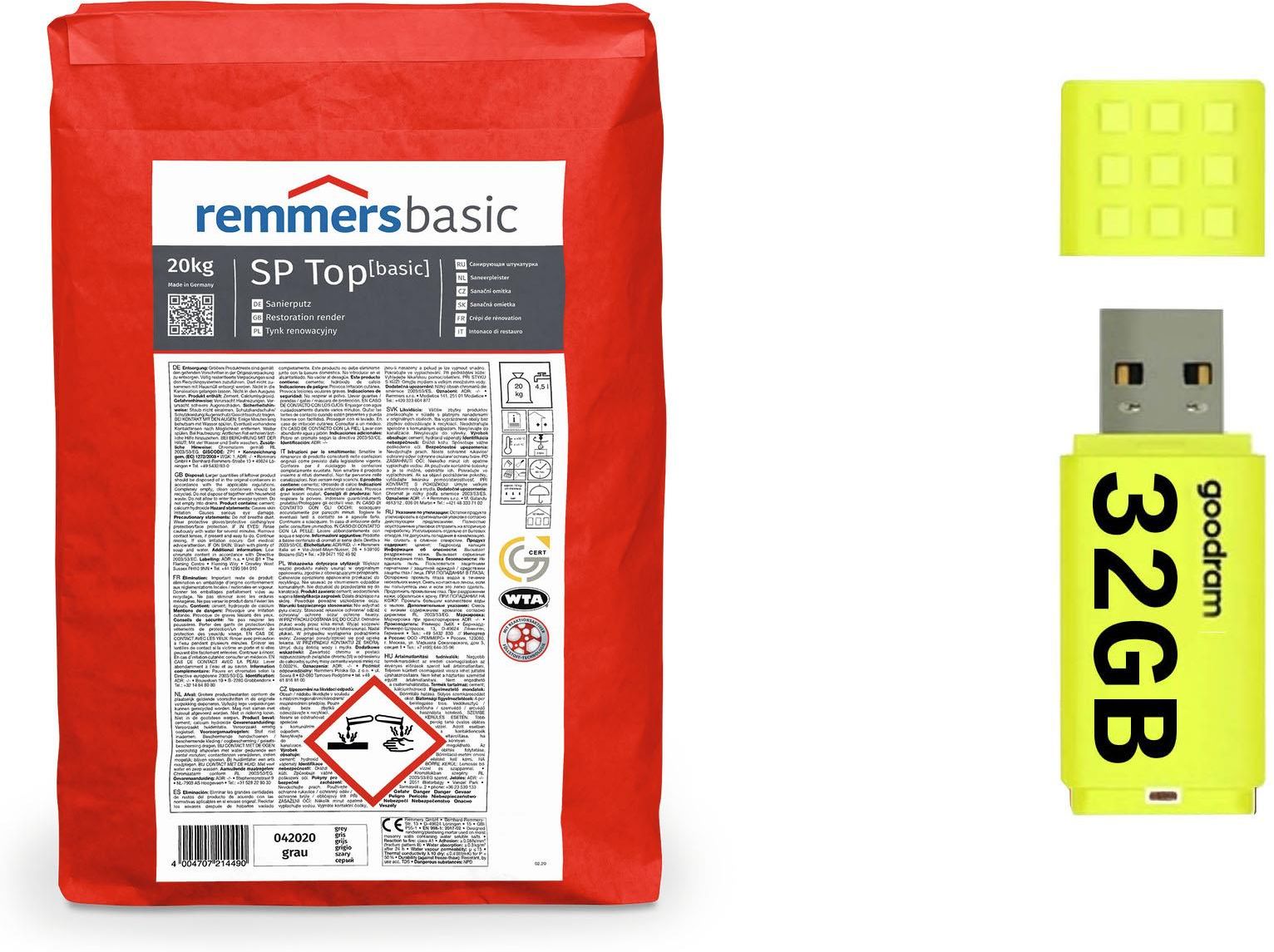 REMMERS RENOVIERPUTZ TYNK RENOWACYJNY NA WILGOĆ I SÓL 20KG RENOVIERPUTZ ...