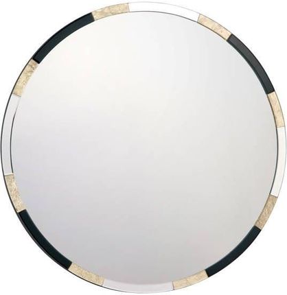 OKRĄGŁE LUSTRO Z PŁATKAMI ZŁOTA i CZARNYM SZKLEM W STYLU GLAMOUR, Gadany, 80 cm, 